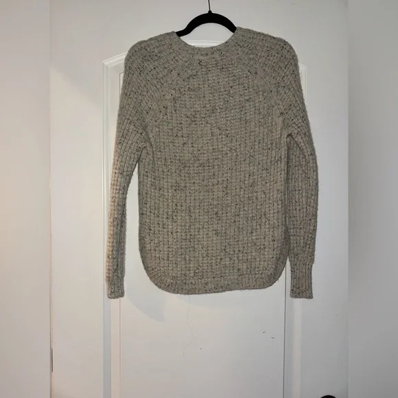 Autumn Cashmere Shirttail Thermal Crew Neck Sweater Beige Heather Sweater XS - Picture 4 of 5